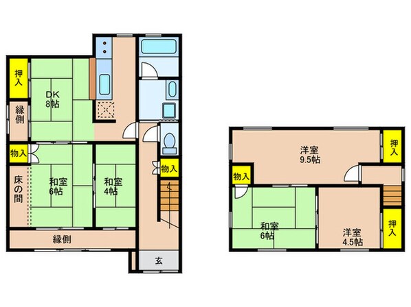 八幡清水井戸建の物件間取画像